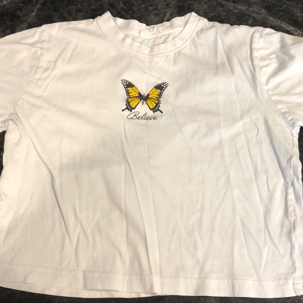 White a little cropped shirt